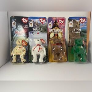 TY McDonalds Beanie Baby Erin Maple Britannia Glory the Bear  1999 FULL SET OF 4
